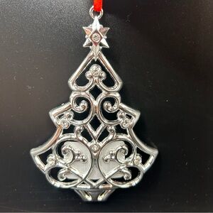 LENOX Sparkle and Scroll Christmas Tree Ornament, Clear Gems